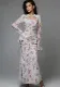Women pleated printed chiffon dress