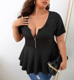 Plus Size Women's Shirts Fashionable And Sexy Slim Fit Plus Size Tops