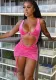 Fashion Casual Women's Velvet Sexy Beach Bodysuit Drawstring Skirt Two Piece Set