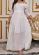 Plus Size Women's Elegant Off Shoulder Half-Sleeve Chiffon Lace Formal Party Dress