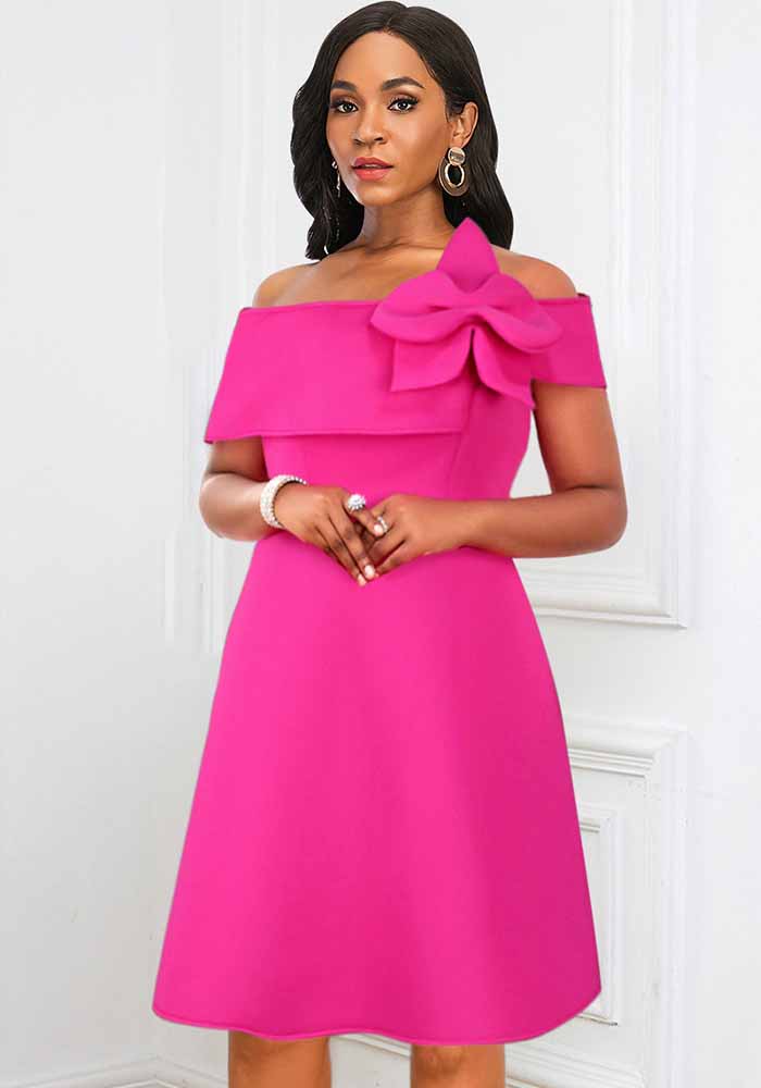Off Shoulder Backless Short A-Line Party Dress main image 1