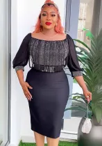Women's Fashion Career Chic African Plus Size Dress