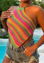 Women's Strapless Tops Beach Halter Neck Knitting Camisole