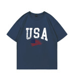 Women Summer Casual American Flag Letter Printed T-Shirt
