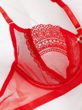 Women Summer See-Through Embroidered Mesh Sexy Bra Sexy Lingerie Set