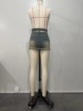 Women Bodycon Elastic Denim Mini Skirt