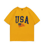 Women Summer Casual American Flag Letter Printed T-Shirt