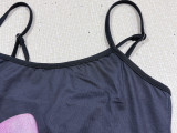 Women's Summer Sexy Strap Print Slit Long Dress Beach Dress