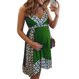 Women's Printed Strap Maternity Dress