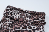 Summer Leopard Print Sexy Strappy Slim Fashion Long Skirt Set