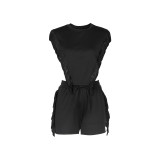 Women summer tassel vest shorts two-piece set