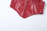 Women sexy pu Leather Halter Neck vest