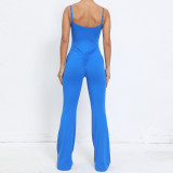 Adjustable Straps Women's Tight Fitting Quick-Drying Sports Fitness Bell Bottom One-Piece Yoga Jumpsuit