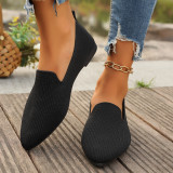 Summer Plus Size Women's Flat Pointed Toe Knit Casual Comfortable Shoes