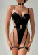 Summer Outdoor Wear Temptation Heart Print Underwire Push Up Body Shaping Bodysuit Women's Sexy Lingerie Set