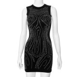 Women's Summer Sexy Beaded Tight Fitting Bodycon Dress