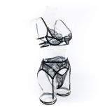 Sexy Lace Hollow Diamond See-Through Garter Sexy Women's Lingerie Set