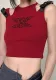 Summer Letter Embroidered Patchwork Camisole Sleeveless Slim Basic Outdoor Wear Vest Top