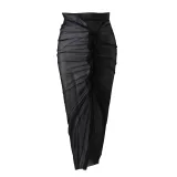 Color Block Sexy Floral Strapless Two Piece Bikini Mesh Long Skirt Three-Piece Swimsuit