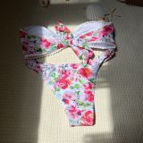 Sexy Floral Strapless Two Pieces Bikini Swimsuit