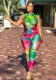 Women Printed Stretch Sleeveless Jumpsuit