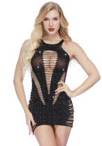 Women Beaded Dotted Gypsophila Net Clothes Sexy Lingerie
