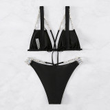 Women Solid Sexy Bikini Summer Swimsuit Two Pieces