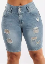 High Waist Ripped Denim Pants Women's Stretch Slim Fit Jeans