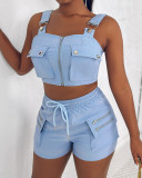 Women Tank Top and Cargos Shorts two-piece set