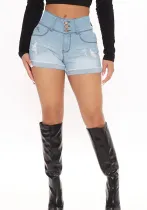 Women's Stretch Fashion Washed Denim Shorts