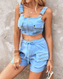 Women Tank Top and Cargos Shorts two-piece set