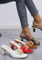 Metal Chain High-Heeled Slippers African Fashion Women  Sandals