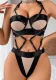 Women metal connection buckle bandage mesh Halter Neck jumpsuit Sexy lingerie