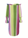 Women's Chiffon Colorful Printed Irregular Off-Shoulder Off Shoulder Jumpsuit