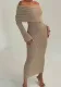 Women Beach Holidays Sexy Knitting Hollow Off Shoulder Maxi Dress