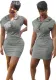 Women Lace-Up Hooded Bodycon Dress