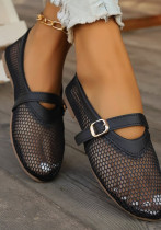 Women Round Toe Fish Mesh Hollow Mesh Sandals and Flats