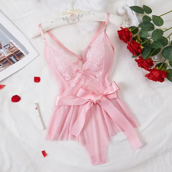 Plus Size Women See-Through Temptation One-piece Sexy lingerie