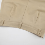 Spring Summer Linen Sleeveless Slash Shoulder Vest Wide Leg Pants Fashionable Two-Piece Set