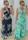 Women Printed Patchwork Lace-Up Hollow Sleeveless Dress