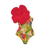 Spring One Piece Female Flower Swimsuit Beach Holidays Skirt Spring Two Piec Swimwear Set