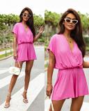 Fashionable Solid Color Casual Loose Jumpsuit