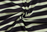 Women's Stripe Print Slash Shoulder Sleeveless Tank Top Long Skirt Two-Piece Set