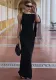 Women's Summer Fashion Chic One Shoulder Floater Solid Color Long Dress