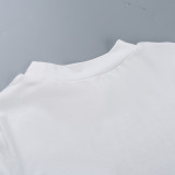 Casual Letter Printed Short Top Women's Summer Crop Slim T-Shirt