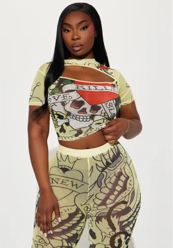 Summer Print Fashion Casual Hollow Short Sleeve Two Piece Pants Set