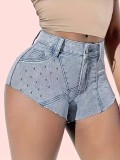 Plus Size Women Summer Stretch Denim Shorts