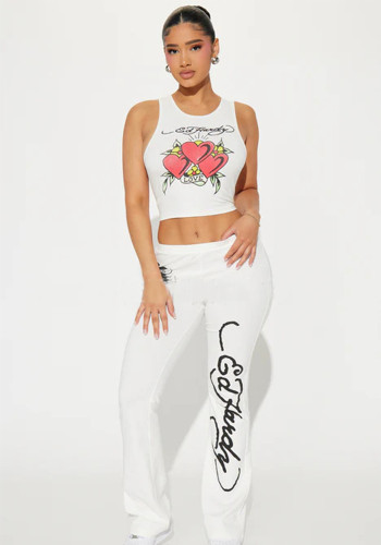 Women's Fashion Casual Print Tank Top Pants Two Piece Set