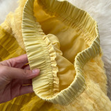 Women  Irregular Gradient Cascading Ruffles Puffy Mesh Skirt
