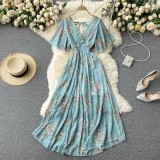 Women Summer Sexy V-Neck Beach Holidays Dress